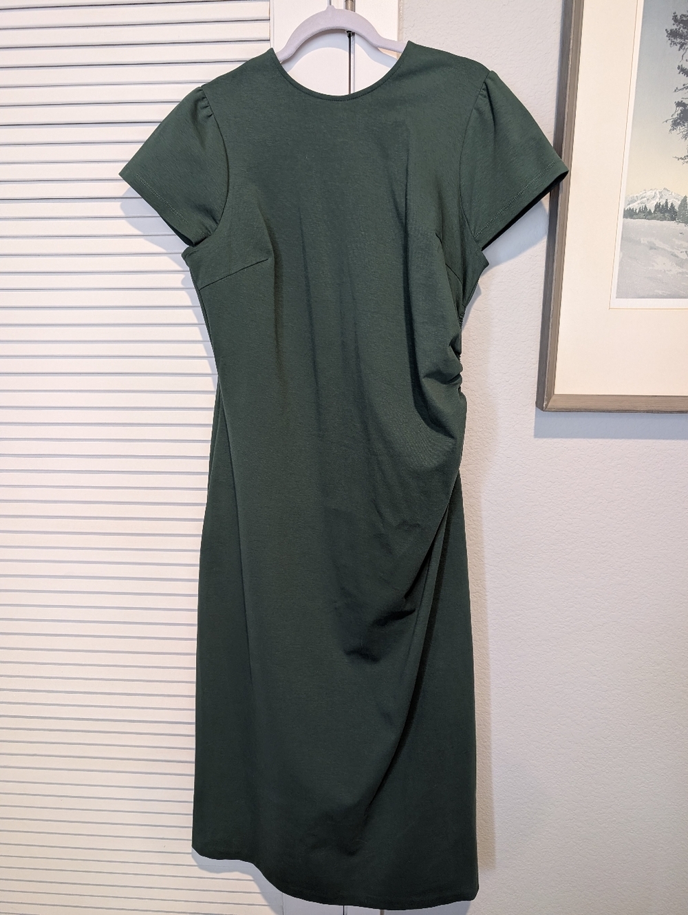 Boden Green Midi Draped Sheath Dress